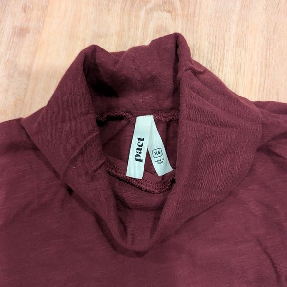 Pact Maroon Long Sleeve Turtleneck Top - Picture 2 of 2